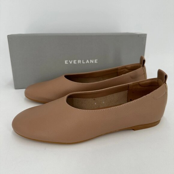 Everlane The Italian Leather Day Glove Flats in Tan-Brown sz 7 Women's